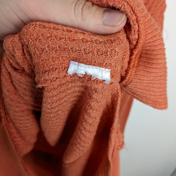 Free People We the Free Orange North Shore Thermal Tunic Oversized Top - Picture 6 of 6